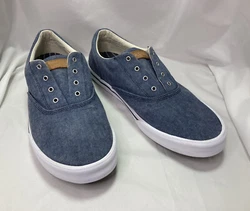 SPERRY TOP SIDER Denim Blue Denim Canvas No Lace Boat Deck SHOES Mens 12 M. These are in excellent preowned condition...