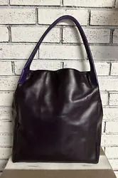Alexandra Da Vinci Purple Leather Oversized Shoulder Bag Tote Purse ItalyVery good condition