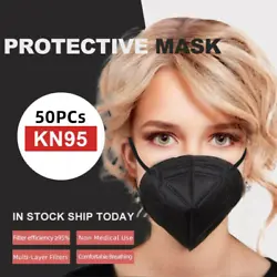 [Black]KN95 Face Mask(50Pcs)Protective Cover,Disposable Masks. Premium KN95 Face Mask Black. Black KN95. White KN95....