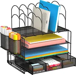【Elegant Style】Not only the file organizer can clear the desk clutter, but also the concise and elegant style can...