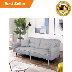 This fabric sofa bed has great breathability and strong durability. Skin-friendly linen cover fabric, ergonomic plush...