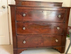 Beautiful beading and original glass pulls. Owned by one family. Circa 1870.