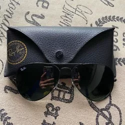 RAY BAN RB3025 Black Aviator 58mm Unisex Sunglasses - Made In Italy- Case Included -NO RESERVE.