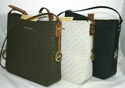 Water & stain resistant. Gorgeous durable PVC MK monogram with leather trim. Ring to clip an accessory or key FOB....