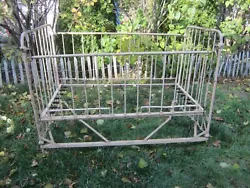 Antique Victorian original cast iron baby crib. Includes the springs. Use in the garden or inside as a place to quilts,...