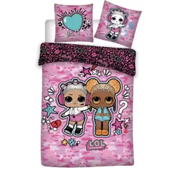 Le parure de lit révèle deux des personnages principaux des poupées LOL. Parure de lit réversible Poupées LOL...