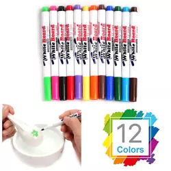 12 Whiteboard Marker Pens. This works for white board and fridge with dry erase board. 1mm-2mm fine tip, smooth...