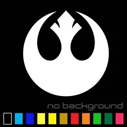 Rebel Alliance die-cut decal in different colors with no background. - 1 Rebel Alliance decal of selected color and...