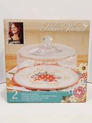 Pioneer Woman Ceramic Cake Plate W/ Glass Dome ~Winter Bouquet~ NIB. This item is Brand New, never opened.  This item...