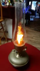 THIS LAMP IS AN ANTIQUE OIL LAMP CONVERTED TO CORDED ELECTRIC.