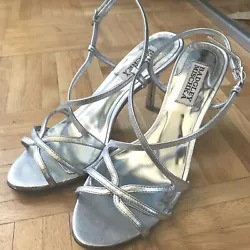Badgley Mischka Heeled Sandals. Silver - Size 6.5.