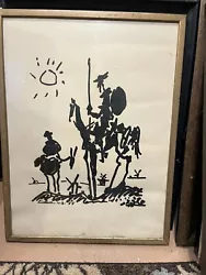 Framed pablo picasso don Quixote signed And Dated.
