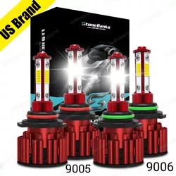 4-Sides 9003 H4 HB2 LED Headlight Kit Bulbs Hi/Lo Beam 6500K 9003 5000W 675000LM. Pair H7 4SIDE LED Headlight Bulb Kit...