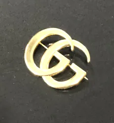 2” large Gucci GG Pin Brooch Gold. Please compare size to US quarter. Item will ship USPS first class mail w tracking...