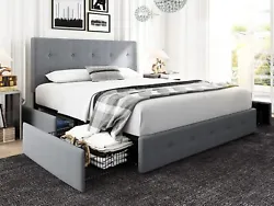 It featuresSquare Stitch Upholstered headboard for addedcomfort and back support, which is easy to clean. Comfortable &...