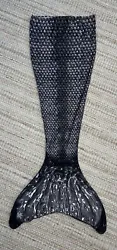 Fin Fun Mermaidens Mermaid Tail Swimmable Monofin Adult Large Black White Gray. Monofin is removable. Waist measures...