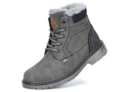 Waterproof Upper : The PU leather upper of these boys winter boots is delicate and flexible, resistant to cold winds...