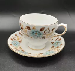Vtg Queen Anne Bone China Blue Roses Teacup And Saucer in good condition see pictures for details teacup height 3 