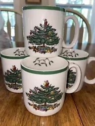 Spode Set Of 4 Christmas Tree Holiday Mugs 9 Oz New With tag Coffee Tea. Please know we try our best to ship within 1...