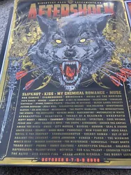 AFTERSHOCK 22 GOLDEN FOIL CONCERT POSTER - SLIPKNOT, KISS.MUSE RARE AND AWESOME.