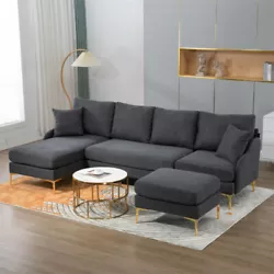 Customizable Layout: During installation, you can arrange the chaise section to your desired side, adapting the sofa to...