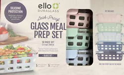 Ello 10pc Meal Prep Glass Food Storage Container Set - Pastels.