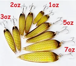 ABOUT THE ITEM: Gold & Silver Casting Crocodile Fishing spoons Choose Weight & Pieces 2 to 20. MAY BE USED FOR: CASTING...