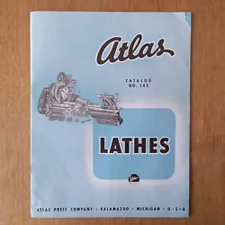 Vintage Atlas Lathes Catalog 1943.  Catalog No. L43.  Complete with 26 pages, and good condition.   A lot of nice...