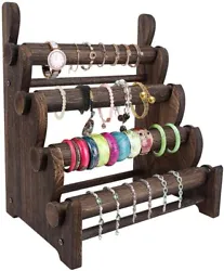 Wooden Bracelet Holder. The bracelet holder is stepped, and the jewelry will not be covered when it is displayed, which...