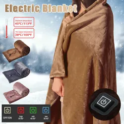 Flannel Electric Blanket USB Heated Shawl Washable Warm Throw Blanket 3 Gears of Temperature   Feature: 1.USB...