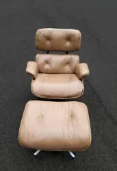 Herman Miller, Rosewood & Beige Leather Eames Lounge Chair with Ottoman.  in really great condition  100% authentic ...