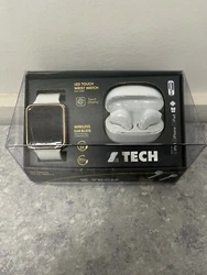 Wireless Ear Buds. LED Touch Wrist Watch. Double Ear Wireless. Touch Display.