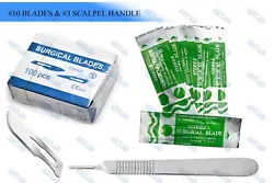 PRODUCT DETAIL : 50 SCALPEL BLADES #10 + 50 SCALPEL BLADES #11 + SCALPEL HANDLE #3 SURGICAL KNIFE. QUANTITY:2 |50...