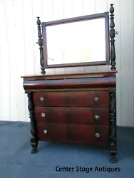 It is tight and sturdy and in good condition. It has dovetailed drawers. Size- Dresser 43