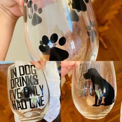 Custom stemless wine glasses vinyl decals. Great gift idea! I take custom orders.