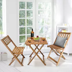 Includes a round table and 2 chairs that can easily fit in any outdoor space like a balcony, porch, or patio area....