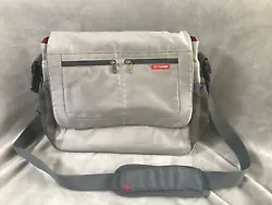 Skip Hop Diaper Bag Grey Red Canvas Shoulder Strap . Condition is Used. Shipped with USPS Priority Mail.See pics for...