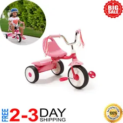 It folds for easy portability and storage, and has an easy-to-carry handle grip. The trike also has a safety latch to...