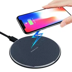 Qi Wireless Charger 10W Fast Charging Pad Dock for iPhone Samsung Google Lenovo Earbuds EarPods Watch. Condition is...