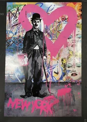 Mr Brainwash Chaplin New York Offset Poster Print 2010 Icons NYC Show Banksy. 24x36 inches, offset lithography on...