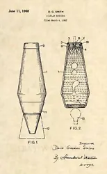 Original US Patent Art Print - Lava Lamp Circa 1968. A quality reproduction print of the original patent filed by...