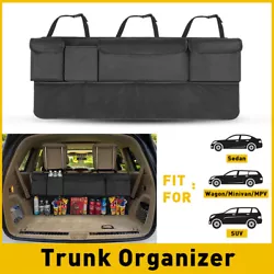 1 PCS Black Foldable Strong Pocket    Specifications:   Material: 600D oxford cloth Type:Back Seat Storage Box Bag...