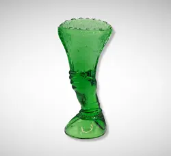 This is a very gorgeous & elegant Green Depression Style Glass Hand Flower Vase! Just like the original antique, this...