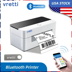 1x VRETTI D463B Thermal Label Printer. For example:2x2, 2.25x1.25, 4x6 labels. Label Printer Features. Interface:USB &...