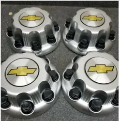 Cap Finish is MATTE silver with Center Yellow Chevy logo. Compatible With: 1999-2010 Chevy Silverado 2500, 3500....
