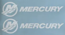 MERCURY OUTBOARD MOTOR DECAL BOAT MARINE FISHING 12” STICKER (set Of 2). Color: gloss white