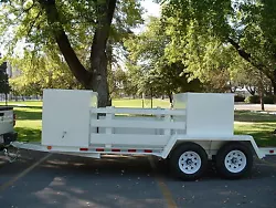 19 foot curbing trailer with sand box, up front lockable storage and room for pallets of concrete. 