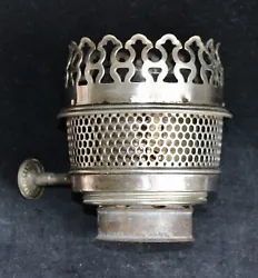 Will also fit a B & H Bradley & Hubbard kero lamp from this period. Retaining almost all of the original nickel plate...
