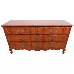 Don Rousseau French Provincial style nine-drawer faux finished dresser. 35 1/2