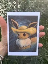Pokémon X Van Gogh - Eevee Postcard Museum Shop Exclusive.